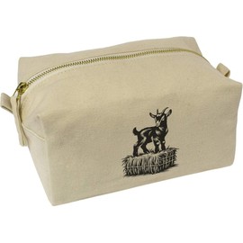 'Goat On Straw Bale' Canvas Wash Bag/Makeup Case (CS00039292)