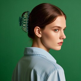 St. Patrick's Day Hair Claw Clips for Women Large Green Lucky Shamrock Hair Claws St. Patrick's Day Hair Accessories Outfits Irish Holiday Gifts Party Favors (Pattern E)