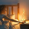 NUÜR Infinity Spiral LED Table Lamp Silver, Dimmable Metallic Bedside