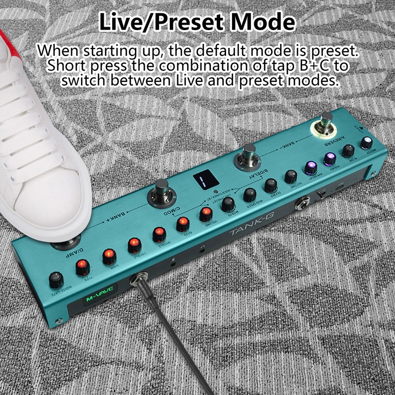 Guitar Multi Effects Pedal 3 Band Equalizers XLR Balanced Output