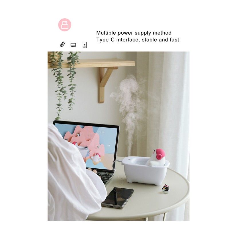 550ml Bathtub Shape Humidifier USB Powered Noise Reduction Humidifier Desktop