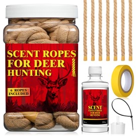 Swiffen Scent Rope Set for Deer Hunting Hemp System 30'' Rope with Square Bottle and Ties Concentrate Scrape Scent Lure Mock Scrape for Deer Hunting