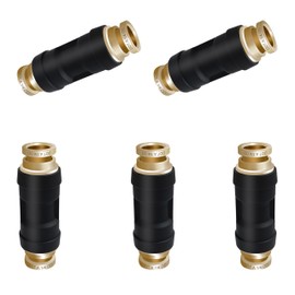 Japtend 1/4" DOT Air Hose Fittings Straight Union 5 PCS, 1/4" Tube OD Brake Connector PTC/PTCR & Brass Quick Connect Hose Fittings for Truck Trailer Systems
