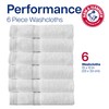 Arm & Hammer Performance Towel Washcloth Set, 6 Piece, White