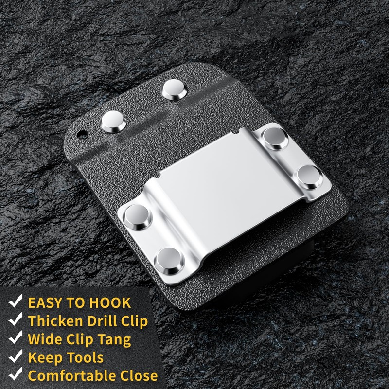 Kingson Drill Holder for Tool Belt, Quick-Release Clip, Fits Up