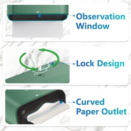 Paper Towel Holder Wall Mount: Commercial Paper Towel Dispenser for Multifold/Trifold/c Fold Hand Paper Towel, Adhesive Paper Towel Holder No-Hole Installation 200 Sheets