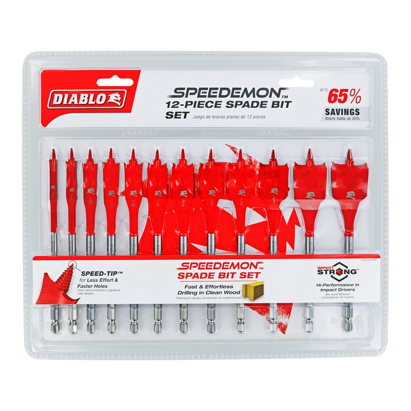Diablo Spade Bit Set for Wood - 12 Piece, Speed-TIP
