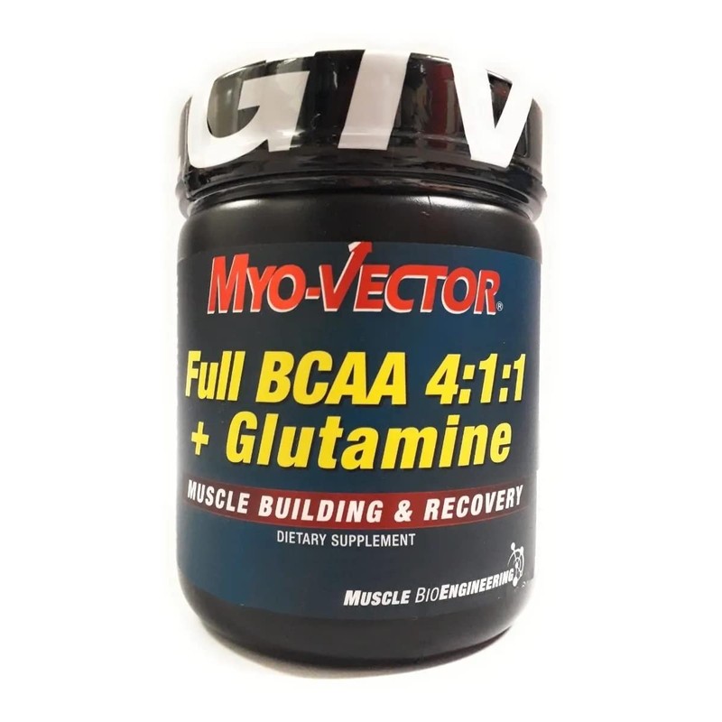 Myo-Vector, Full Bcaa 411Glutamine Sabor Piña Fresa, 450g.