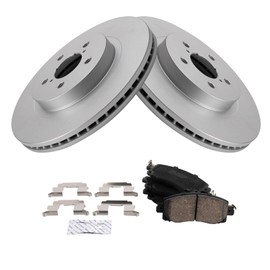 TRQ Front Brake Pad & Rotor Kit Brake Pads Brake Rotor Ceramic Premium G-Coated Compatible with 2018-2019 Subaru Crosstrek 2017-2019 Impreza