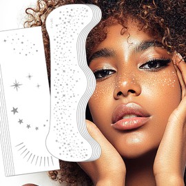 Face Tattoo Carnival, Glitter Festival Make Up Tattoos, Waterproof Freckles Freckles Tattoo in Gold for Women (Silver and Gold, 12 Sheets)