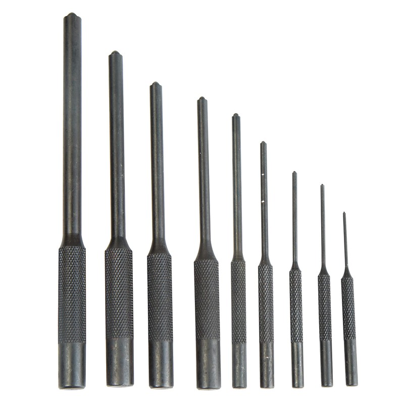 Wheeler Master Roll Pin Punch Set with Dual Sided Hammer,