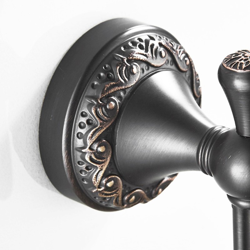 PEONYBATH Antique Bronze Brass Bath Towel Hooks, Wall Mounted Bathroom