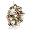 com-four® Christmas door wreath - Advent wreath with pine cones,