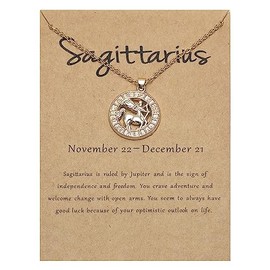 Sagittarius Zodiac Gift Gold Necklace for Women Teen Girls Astrology Horoscope Constellation Necklaces Gifts for Best Friends BFF Bestie Birthday Gifts for Her Girlfriend Wife Christmas Gift Ideas