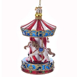 Kurt Adler 4.5" NOBLE GEMS GLASS CAROUSEL ORNAMENT