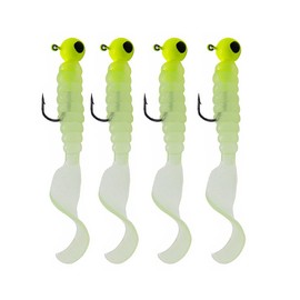 FOLANDO 4pcs Fishing Soft Lures kit, Fishing Weights Jig Heads Hooks Fishing Lures Fishing Baits Plastic Baits Kit for Fishing Trout Redfish Saltwater/Freshwater 6cm/3.5g JW-Q02