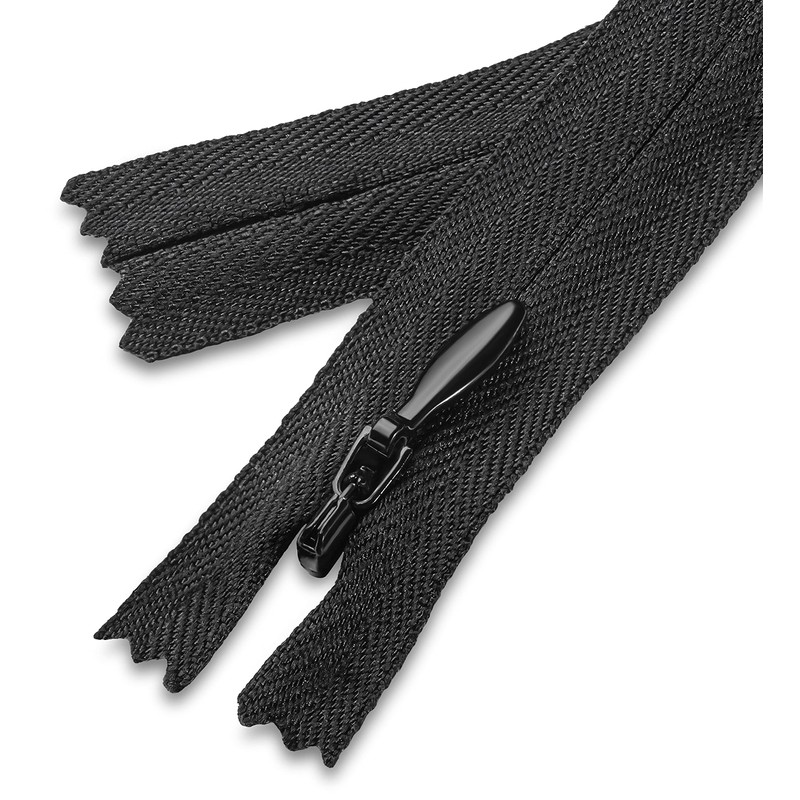 5 inch Invisible Zipper Black Non Separating Zipper Nylon Black