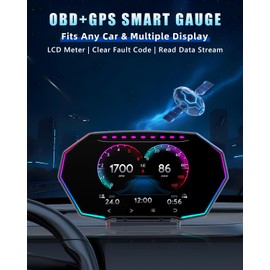 VANKUB HUD GPS Speedometer for Car, OBD2 + GPS Dual System, Digital Heads Up Display with Altitude, RPM, Speed, 13 UI Modes, Plug & Play, Compatible with Most Vehicles After 2008