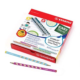 Handwriting Pencil - STABILO EASYgraph S HB 48pcs Classpack of Assorted Pencils 8 Left handed & 40 Right Handed