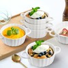 Foraineam 6 Pack Oven Safe Porcelain Souffle Dishes with Double