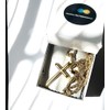INCREDIBLE CHIC COLLECTIONS 24K Gold Rope Chain Style Cross Pendant