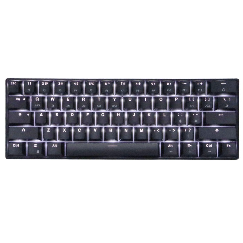 Mechanical Keyboard 61 Keys Three Modes Support Wireless Portable Ergonomic