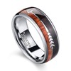 8mm Tungsten Wedding Ring for Men Koa Wood Arrows Inlay