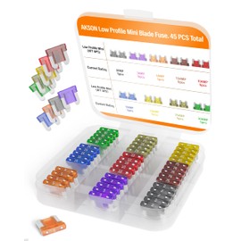 Low Profile Mini/APS, ATT/Car Fuse Assortment Kit, 45 Pieces, LPM Automotive Blade Fuse, 9 Current Ratings - 2A/ 3A/ 5A/ 7.5A/ 10A/ 15A/ 20A/ 25A/ 30A