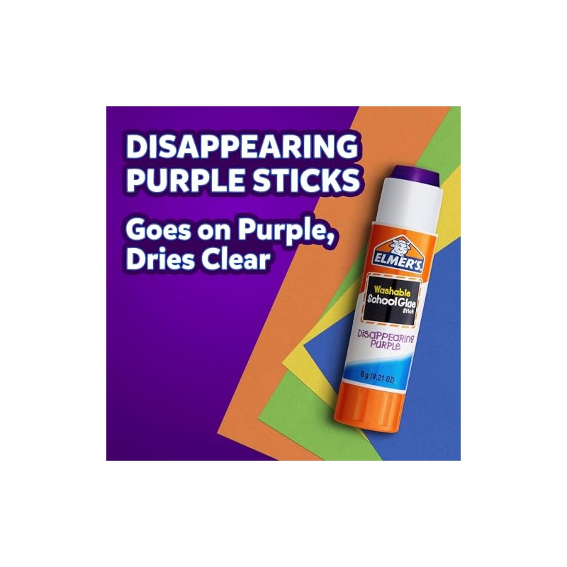 Elmer's 488126 School Permanent Glue Sticks 0.21 Oz. 8/Pack (E1591/E1560)