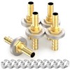 GASHER 10PCS Brass Hose Barb Thru-Bulk Bulkhead Fitting 1/4" to