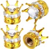 4-Piece Crown Rhinestone Tire Valve Stem Caps
