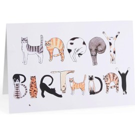 Katzen-Geburtstagskarte,Geburtstagskarte für Männer und Frauen,Lustige Geburtstagskarten für Katzenliebhaber,Geburtstagskarte für Katzenmama oder -papa,Alles Gute zum Geburtstag für Katzenliebhaber