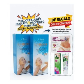 2 Bloqueadores Solares Fps 50+ Crema Depiladora Y Parches