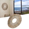 Wall Mirror Make Up Tapestry Decorative Grass Woven Round Hanging