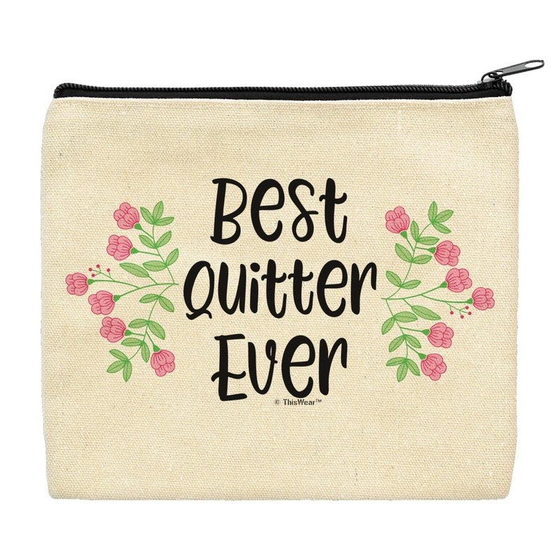 ThisWear Retirement Gifts For Women Best Quitter Ever Floral Makeup