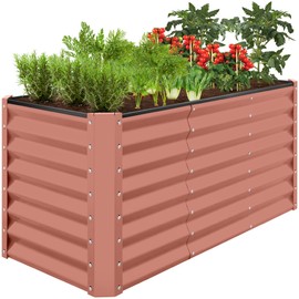 Best Choice Products 4x2x2ft Outdoor Metal Raised Garden Bed, Deep Root Planter Box for Vegetables, Flowers, Herbs w/ 119 Gallon Capacity - Terracotta