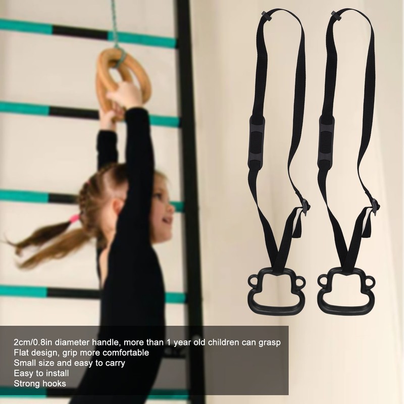 2Pcs Kids Gymnastic Rings Monkey Shape Load Bearing 150KG Ergonomic