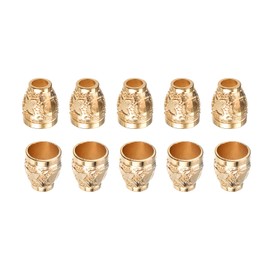 DTGN 11x13x4mm Bell Stopper - 10Pack - Good for DIY Drawstring Lanyard Backpacks - Alloy Conical Cord Ends Lock Cord Rope Fastener Ends Stopper - Gold