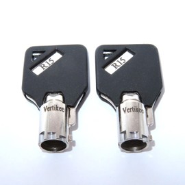 R15 Keys Compatible with Husky Milwaukee & Steel Glide R15 Tool Box Tool Chest Replacement Lock Keys, 2 Cut R15 Replacement Keys with Black Caps. Vertikee(TM)