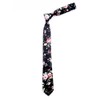 Kissvian Men's Fashion Causal Black Necktie Floral Printed Skinny Tie,