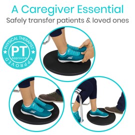 Vive 360° Pivot Disc - Patient Transfer Device for Elderly & Disabled - Swivel Turning Board 360 Degree Rotation - Handicap Senior & Stroke Disability Aid - Rotating Lazy Susan Turning Assist Pad