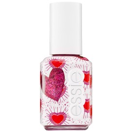 Essie Galentines 2019 Collection Sparkles Between Us Matte Glitter Top Coat, Pink