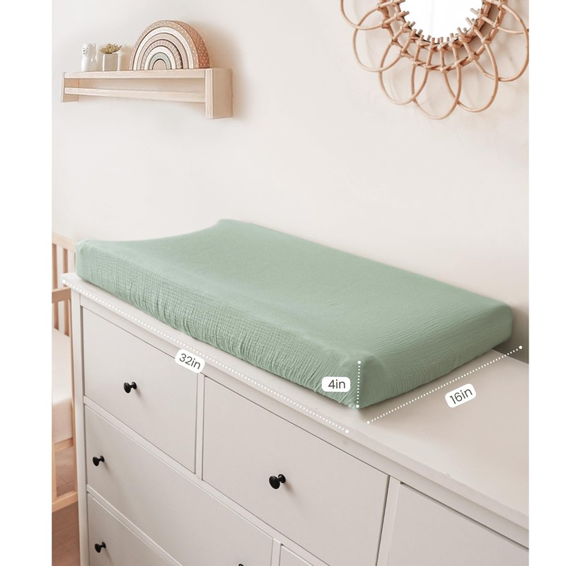 Konssy 2 Pack Muslin Changing Pad Covers for Boys, Ultra