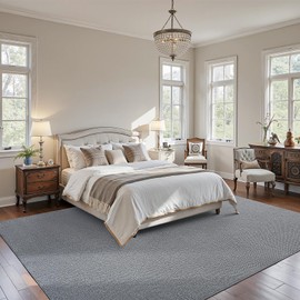 CHAMPLANT Washable Area Rug 8x10 Feet Grey Non Slip Living Room Kitchen Rugs Indoor Entryway Rug Floor Carpet for Dining Living Room Bedroom