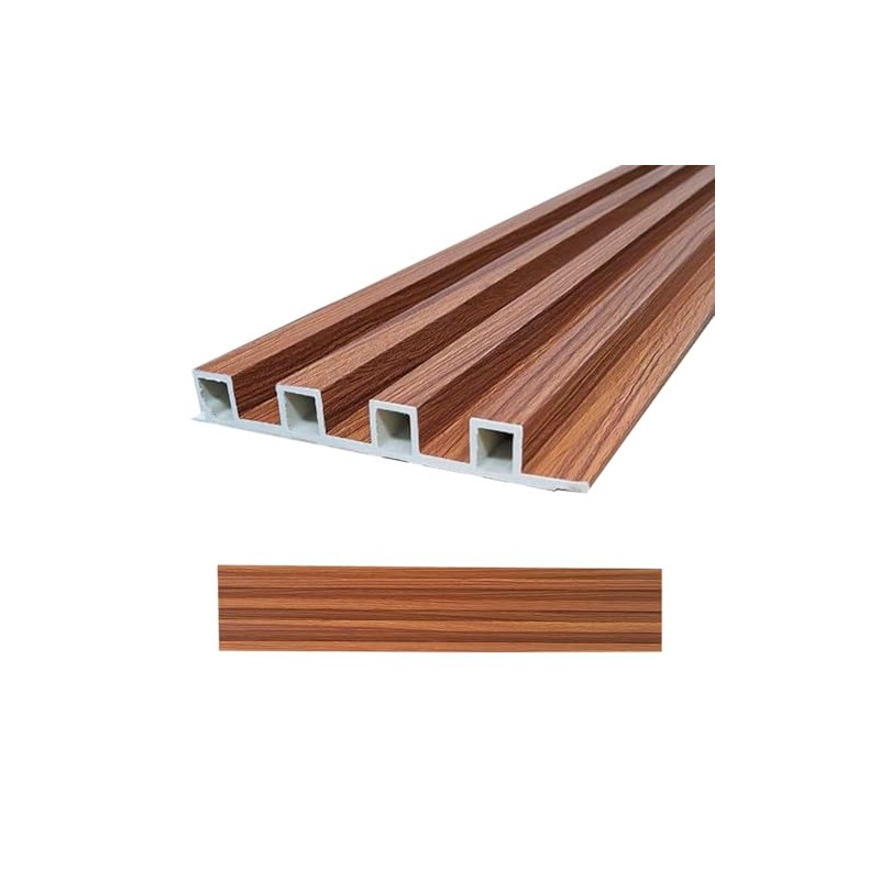 Lambrín Decorativo De Interiores Wpc 3D 96x16cm 3 piezas (Caoba)