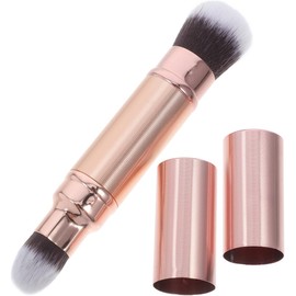 Brocha De Maquillaje Doble Cabezal Retráctil Para Corrector Y Base De Maquillaje Para Polvo Suelto Y Portátil