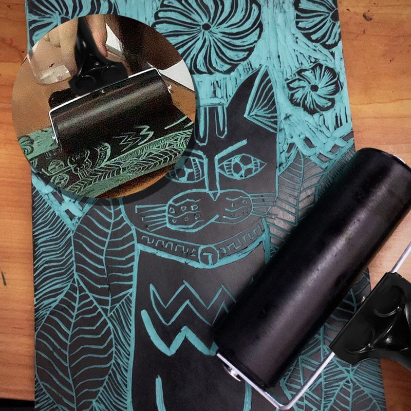 4-Inch Rubber Brayer Roller & 4-Inch Rubber Brayer Roller for