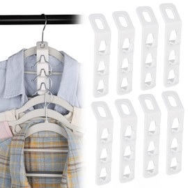 Space-saving connecting hooks for hangers, 8 pieces, plastic cabinet organiser, multifunctional, durable hanger connection for more usable space in the cupboard