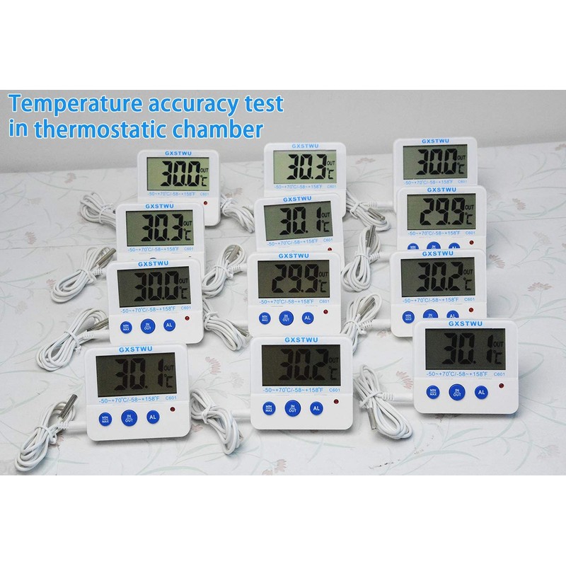 Fridge Freezer Thermometer Max/Min Memory GXSTWU High & Low Temperature