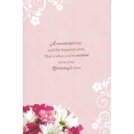 Granddaughter 21st Birthday Card, Large Format with 8-Page Insert, Pink Floral Design